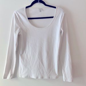 J crew long sleeve white top size medium